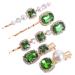 Gogogmee 1 Crystal Pearl Hair Clip Diamond Hair Clips Green Rhinestones Green Rhinestone Hair Barrettes Bridal Hair Accessories Bobby Hair Barrette Wedding Hair Clips Rhinestone Clips Alloy