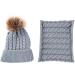 Yinuoday Toddler Baby Knit Hat Scarf Set - Winter Beanie Cap with Circle Loop Scarf, Grey - Buy Online on SooperMarket.com