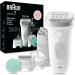 Braun Silk- pil 7 Skinspa all-in-one set epilator women / hair remover for long-lasting hair removal shaving attachment massage attachment 7-081 white / silver new-081