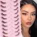 Glowingwin Half Lashes Wispy Cat Eye Lashes False Eyelashes Natural Look 10 Pairs Corner Lashes Handmade Soft 3/4 lashes Fake Lashes Strip Lashes Reusable Fluffy Faux Mink Lashes Half Lashes-C