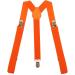 Eruinfang braces men adjustable braces for men 25mm wide elastic braces women men men's braces with 3 strong clips men braces y form style (orange)