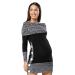 HAPPY MAMA Women's Maternity Bardot Knitted Jumper Dress Pullover Sweater. 913p 16-18 Black