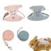 MSTECO 2 pieces of adjustable rabbit dishes rabbits leash for dwarf rabbits leash soft dishes for rabbits for small animal hare hamster cat outdoor (S blue pink)