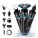 Electric Rotary Shaver Men UK Electric Razor for Men Shaving Razor Pubic Hair Beard Body Electric Shavers Men Beard Trimmer 5 in 1 IPX7 Waterproof Wet and Dry Rechargeable Cordless Blue