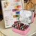 Movstriker Nail Polish Organiser Bag Double Layer Nail Varnish Storage Holds 30 Bottles and A Nail Lamp Traveling Nail Polish Storage Case Portable Nail Lipstick Beauty Tools Box(Pink) - Buy Online on SooperMarket.com