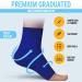 Ankle Compression Sleeve - 20-30mmHg Open Toe Compression Socks for Swelling, Plantar Fasciitis, Sprain, Neuropathy - Navy Blue Large - Buy Online on SooperMarket.com