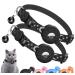 JARDILIFE 2-Pack Airtag Cat Collar Refective Collar for Cat with Safety Buckle and Waterproof Air Tag Holder Cat Airtag Collar Compatible with Apple Airtag for Kittens and Puppies-Black&Black
