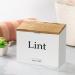 Magnetic Lint Bin for Laundry - Compact Wooden Lint Box with Lid | Rustic Modern Farmhouse Decor - White & Torched Finish - Buy Online on SooperMarket.com