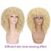 Lady Miranda Blonde Afro Kinky Curly Wig with Bangs | Medium Length Heat Resistant Synthetic Hair Wig for Women | Curly Blonde Wig 0-613 - Buy Online on SooperMarket.com