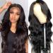  HD Transparent Body Wave Lace Front Wigs Human Hair Pre Plucked Brazilian Virgin Human Hair 4x4 Lace Closure Wigs 180% Density Human Hair Wigs Natural Hairline Wigs for Black Women (26 inch，body wave wigs) 