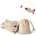 20PCS 3x3.7Inch Double Drawstring Cotton Cloth Bags - Beige | Small Jewelry Bracelet Beads Spice Gift Bags - Buy Online on SooperMarket.com