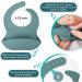 Baby Feeding Set: Silicone Bib, Suction Divided Bowl, Spoon, Fork - Toddler Utensils for Baby Led Weaning - 6 Months (Blue Green) - Buy Online on SooperMarket.com