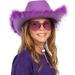 Funcredible Purple Cowgirl Hat with Glasses | Western Rodeo Costume Accessories for Women, Girls, and Kids - Buy Online on SooperMarket.com