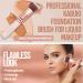 Flat Top Kabuki Foundation Brush | Premium Makeup Face Brush for Liquid, Cream, Powder | Blending, Buffing, Stippling | Pro Quality Synthetic Dense Bristles - Rose - Buy Online on SooperMarket.com