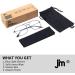 JM Plane Blue Light Blocking Glasses - Anti-Glare Computer Eyewear for Men & Women | Stylish Gunmetal Frame & Black Temple Tips - Buy Online on SooperMarket.com