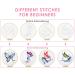 Embroidery Stitch Practice Kit - 4 Sets Butterfly & Whale Designs for Beginners | Includes Cloth, Hoops, Threads | Learn Embroidery Skills - Buy Online on SooperMarket.com