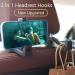 PKKP 2-Piece Car Headrest Hooks & Phone Holder - 360 Rotatable Universal Accessory for Bags Wallets & Food - Silver - Buy Online on SooperMarket.com