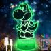 Eygerur Yoshi Night Light for Kids Yoshi Light Gifts 3D LED Illusion Lamp 16 Colors Dimmable USB Powered Touch Control with Remote Children's Room Decoration Holiday Gifts Light-b