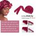 2 PCS Silk Bonnets for Black Women - Reversible Satin Hair Wrap Cap for Sleeping & Showering | Adjustable Satin Night Cap for Long Curly Hair - Black & Wine Red - Buy Online on SooperMarket.com