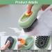 2 in 1 Multifunction Cleaning Brush Liquid Filled Laundry Brush Cleaning Brush with Soap Dispenser for Washing Clothes Shoes Suitable for Home Cleaning (White+Green) - Buy Online on SooperMarket.com