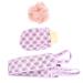 1 Set/3pcs Bath Towel Set Lotion Gloves Bath Sponge Bath Scrubber Back Applicator Band Scrubs Set Back Washer for Shower Back Scrubber Bath Strap Towel Back Deep Cleaning Tool Mesh Purple