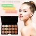 Vtrem 15 Colors Contour Palette Kit - Camouflage Concealer & Eyeshadow Makeup Set with Powder Brush - Perfect Christmas Gift - Buy Online on SooperMarket.com