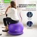 Trideer 65cm Purple Exercise Ball Chair with Base & Bands - Home Gym Workout & Back Pain Relief - Buy Online on SooperMarket.com
