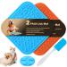 3 Pcs Licky Mats for Dogs 2 Dog Lick Mats with 1 Silicone Spatula Dog Lick Pad with Strong Suction Suitable for Pet Bathing Grooming Training 2 PCS (1 PCS Blue + 1 PCS Orange)
