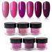 Honey Joy 6 BOX/SET Rose Pink Dip Powder Nails Kit Hot Pink Nail Fine Dipping Powder Colors No Need Lamp Cure,Like Gel Polish Effect,Even & Smooth Finishing (DP-B-6pcs-10g/box)