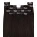 Youngsee Clip-In Extensions | Real Hair Brown 40 cm | Smooth Remy Hair Extensions (120g) - Dark Brown 7PCs - Buy Online on SooperMarket.com