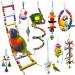 Bojafa Bird Toys For Budgie Parrot Toy - 10 Pack Hanging Budgies Play Stand Perch For Cage Natural Wooden Birds Swing Ladder Large Cockatiel Toy Accessories For African Grey Parrots Conure Parakeet