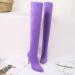 Shop Women's Winter Shoes: Comfortable Vintage Knee-High Leather & Suede Boots in Purple | Slipproof & Elegant Block Heel Overknee Styles - Buy Online on SooperMarket.com