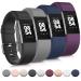 Tobfit Sport Bands Compatible with Fitbit Charge 2, 4 Pack, Replacement Wristbands for Women Men, Small/Large Black/Plum/Blue/Grey Small