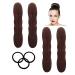 Styla Hair Brunette Magic Hair Bun Maker 4 Pack Large Foam Sponge Buns Shaper Accessories Strong Flexible Reusable Bun Twister for Updos, Ballet Buns, French Twist, Waves & more!