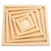 5 Pieces Wood Panels 5 Sizes Square Unfinished Wood Canvas Wooden Paint Pouring Panel Boards for Painting Drawing Home Decor