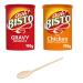 Bisto Gravy Granules Set - Chicken & Beef Flavours with Beech Wooden Solid Spoon Great for cooing roast yorkshire and veg.