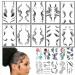 Bangs Tattoo Sticker Set - Waterproof Fake Fringe Hair Edge Stickers for Women & Girls - Natural Fashion Look - 10 Styles - Novelty Wig Beauty DIY - Includes 10 Sheets of Temporary Tattoos - Buy Online on SooperMarket.com