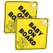 Bewudy 2 PCS Baby on Board Car Warning Sign - Elephant Design | Reusable Baby in Car Sticker with Suction Cups - Buy Online on SooperMarket.com