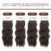 Natural Brown Curly Wavy Clip in Hair Extensions - 4PCS, 20 Inch Full Head Synthetic Hairpieces - Buy Online on SooperMarket.com