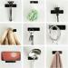 Pickpiff Razor Holder - No Drill Metal Shower Hook Anti-Rust Towel Holder for Bathroom & Kitchen - Black 4 Pieces - Buy Online on SooperMarket.com