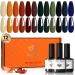 Modelones Fall Gel Nail Polish Kit, 12 Colors Yellow Sage Green Nail Gel Polish Orange Nude Nail Polish Blue Red Black Gel Polish Set Soak Off 0.24oz for Starter DIY Home Salon LED Manicure Set B2-The Vintage Era