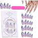 Shichangda 3D Press on Nails - Almond Shape Stick on False Nails - Full Cover Rhombus Crystal Fake Nail Kit in 12 Sizes with Glue for Home or Salon - Buy Online on SooperMarket.com