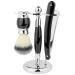 Union Razors SS5 Black Straight Shave Kit - Premium 3-Piece Set with Razor Brush & Wood Handle Stand for a Luxurious Shaving Experience - Buy Online on SooperMarket.com