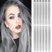 12 Pcs Colored Hair Extensions Colorful Clip in Hair Extensions 22 inch Synthetic Straight Hair Extensions for Kids Girls Women K 12pcs-Grey