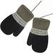 Niceyea Toddler Knitted Gloves | Winter Warm Full Finger Mittens with Fluffy Lining | Magic Gloves for Boys Girls 1-3 Years Old | Black - Buy Online on SooperMarket.com