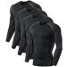 4 Pack Compression Shirts for Men Long Sleeve Athletic Cold Weather Base Layer Undershirt Gear T Shirt for Workout Basketball Black(4 Pack Shirts) Large