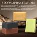 4-Piece Natural Men's Soap Set | Handmade Deep Cleaning & Moisturizing - Sandalwood Amber Mint Charcoal Turmeric - Buy Online on SooperMarket.com