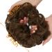 OMGREAT 2PCS Thick Curly Messy Hair Buns Ponytail Extensions Light Chestnut Brown Hair Scrunchies - Buy Online on SooperMarket.com