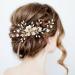 Gold Flower Leaf Wedding Hair Combs & Pins Set - Bridal Hair Accessories - Buy Online on SooperMarket.com