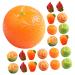 CORHAD 24pcs Artificial Fruit Doll Fruits Lemon Slice Model Fruits Cake Topper Realistic Grape Props Lifelike Grape Props Hairclips Photo Frames Ornaments Material Phone Case Resin Child